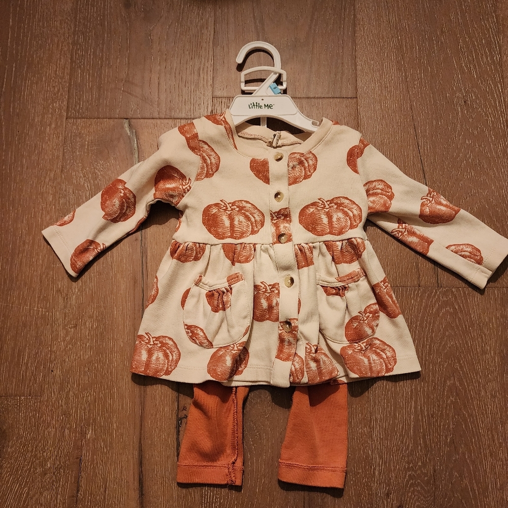 Sold Kate Quinn Pumpkin Print Kids Top and leggings